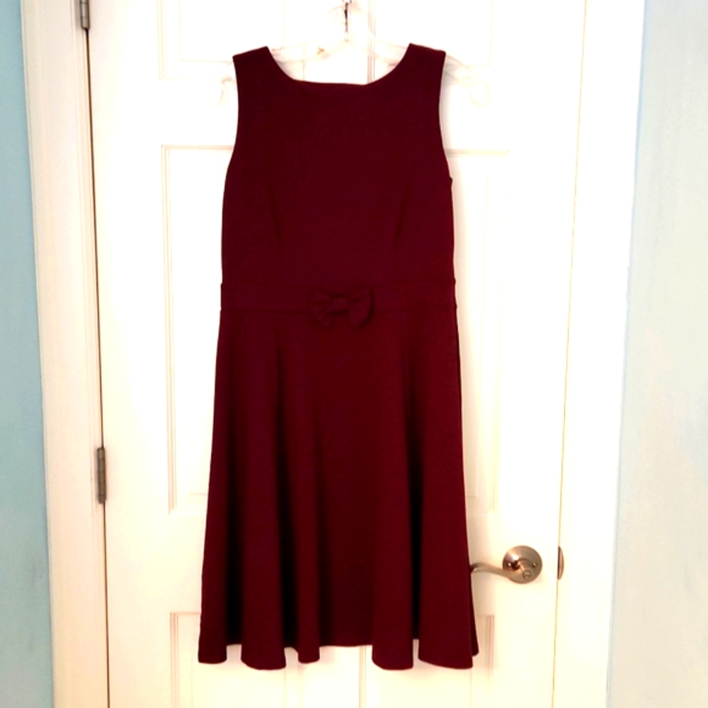 Bordeaux Ponte Midi Dress